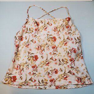 Lulu's Floral Crossback Slip Top Women Size Medium NWOT Summer Casual